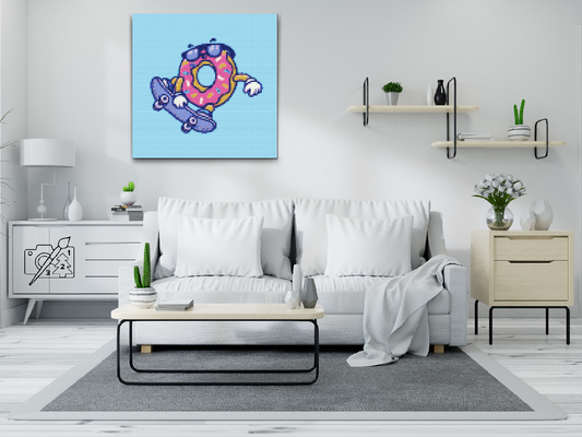 Diamond Paint - Donut på skateboard