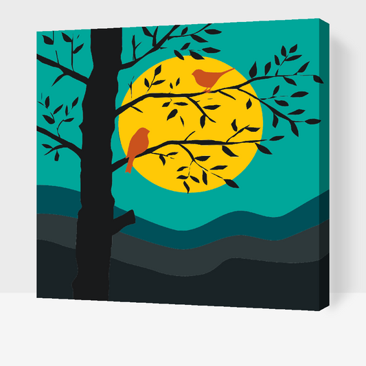 Paint by number - Fuglesilhuet