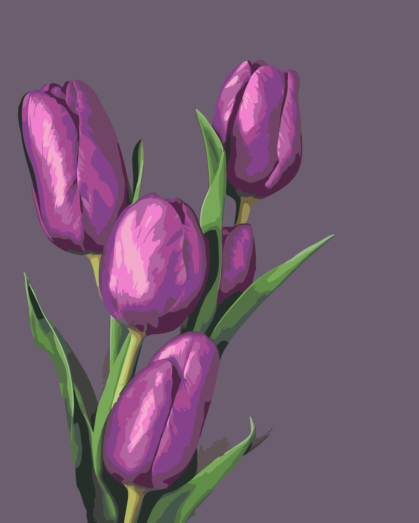 Paint by number - Lilla tulipaner