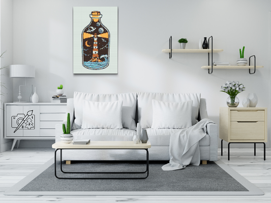 Diamond Paint - Fyrtårn i en flaske