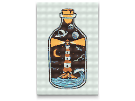 Diamond Paint - Fyrtårn i en flaske