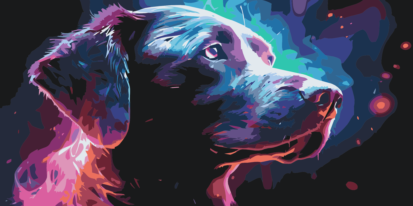 Paint by number - Regnbuehund