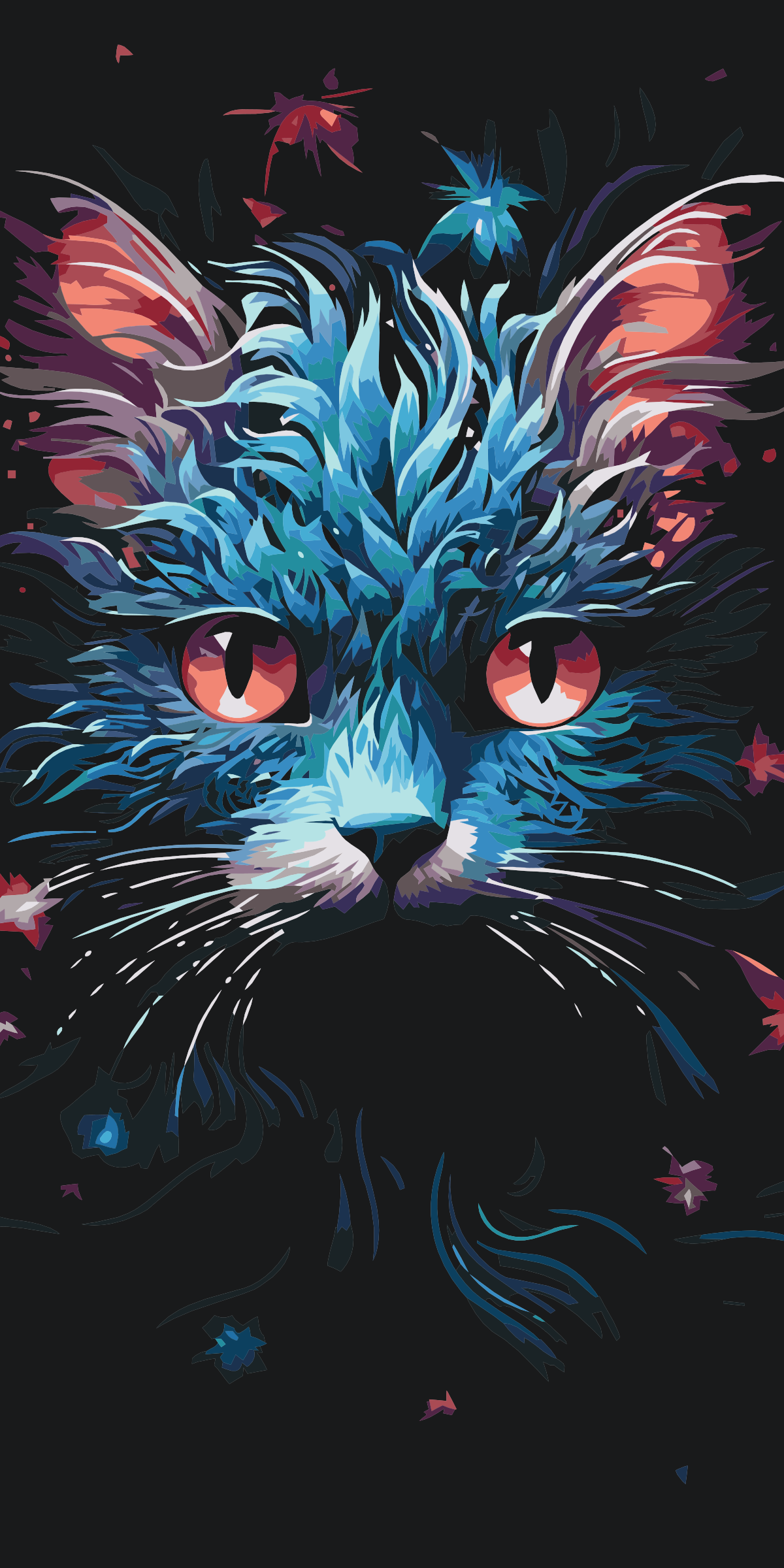 Paint by number - Blå kat