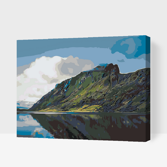 Paint by number - Sø i bjergene, fjorden