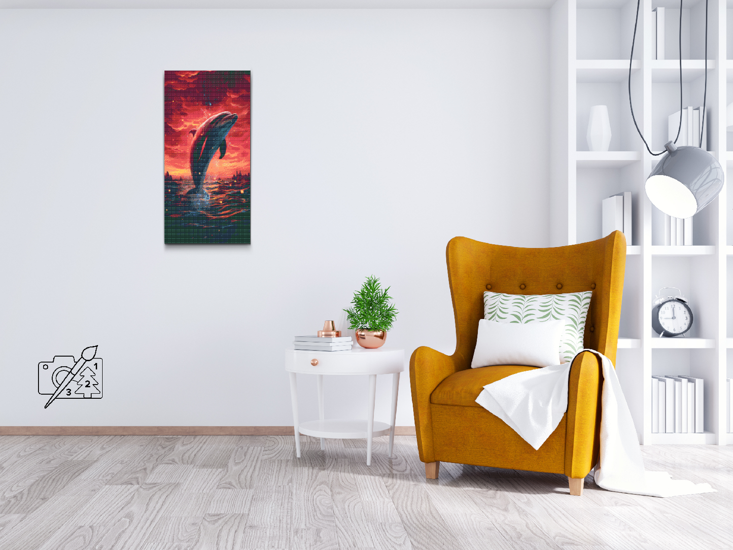 Diamond Paint - Delfin ved solnedgang