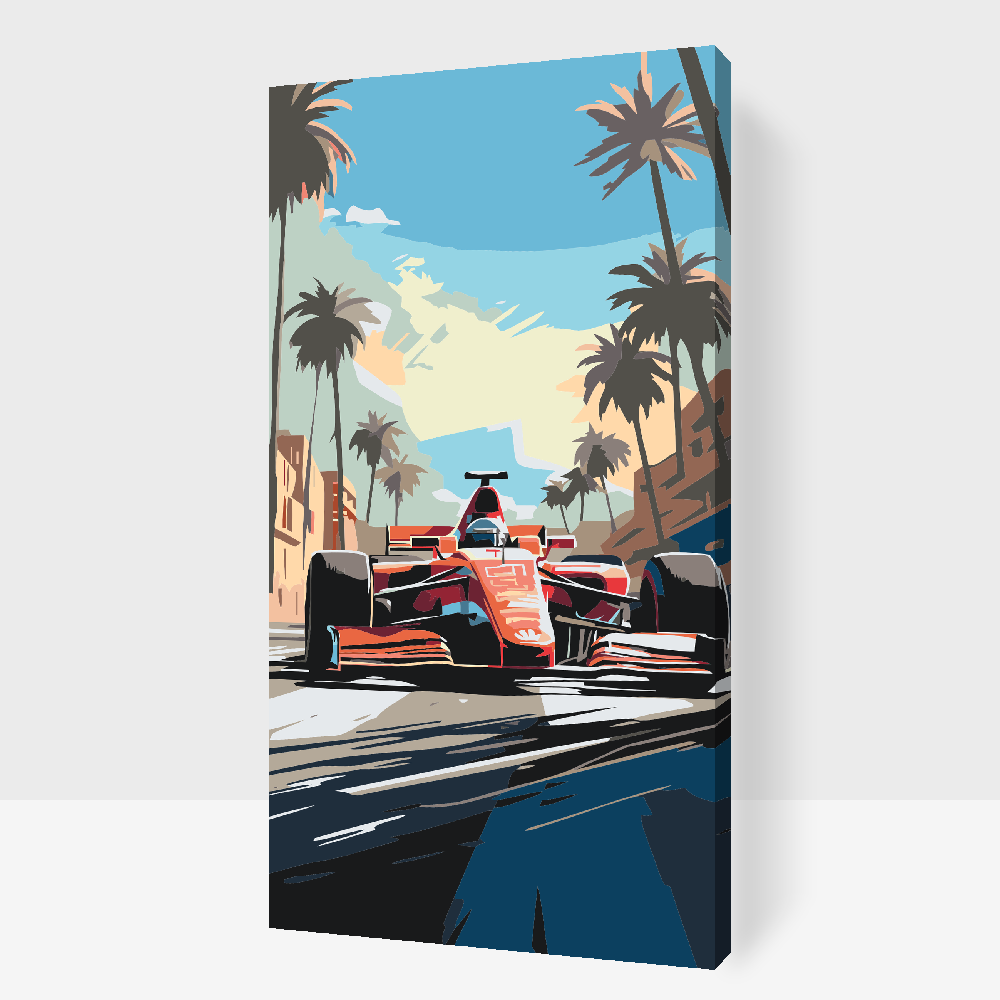 Paint by number - Rød formelbil