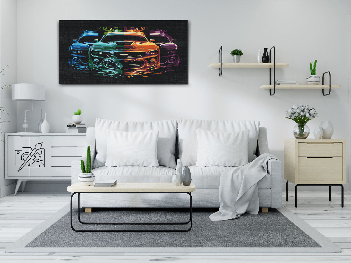 Paint by number - Farverig trio