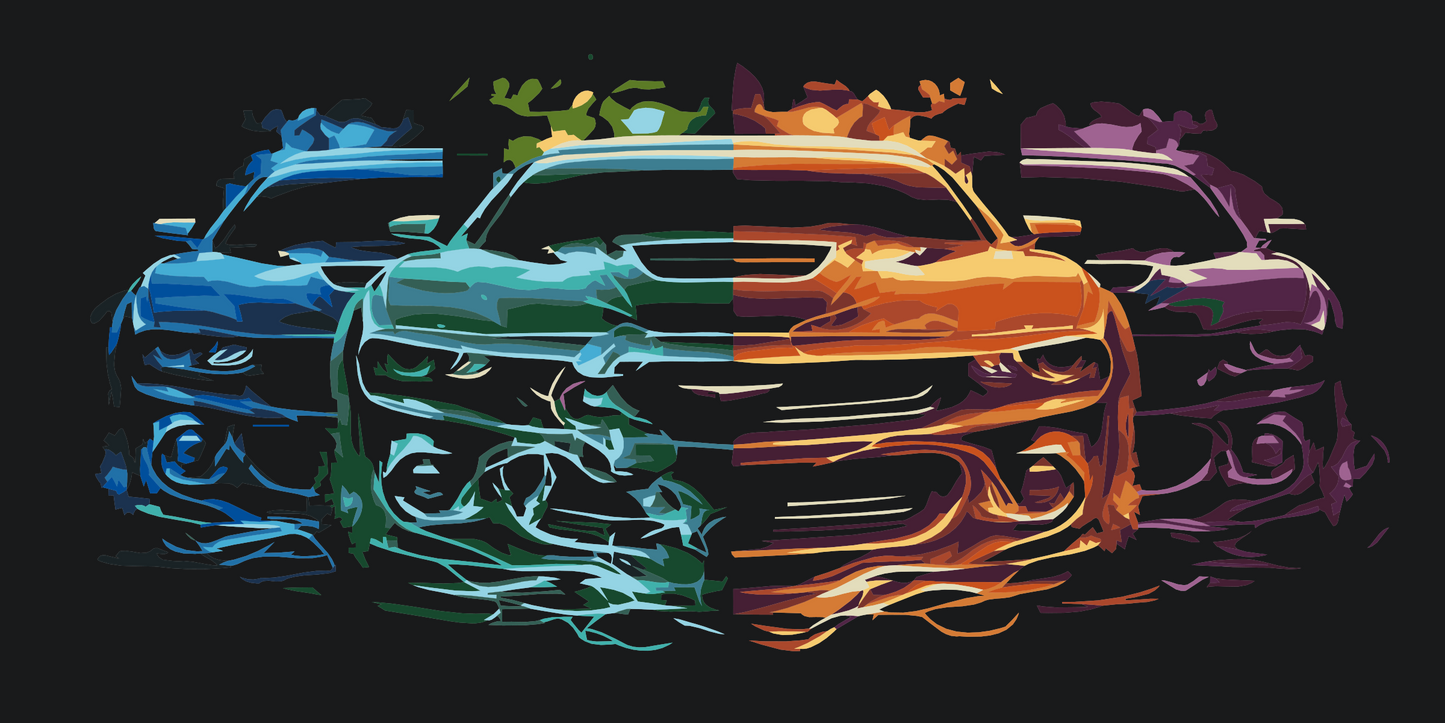 Paint by number - Farverig trio