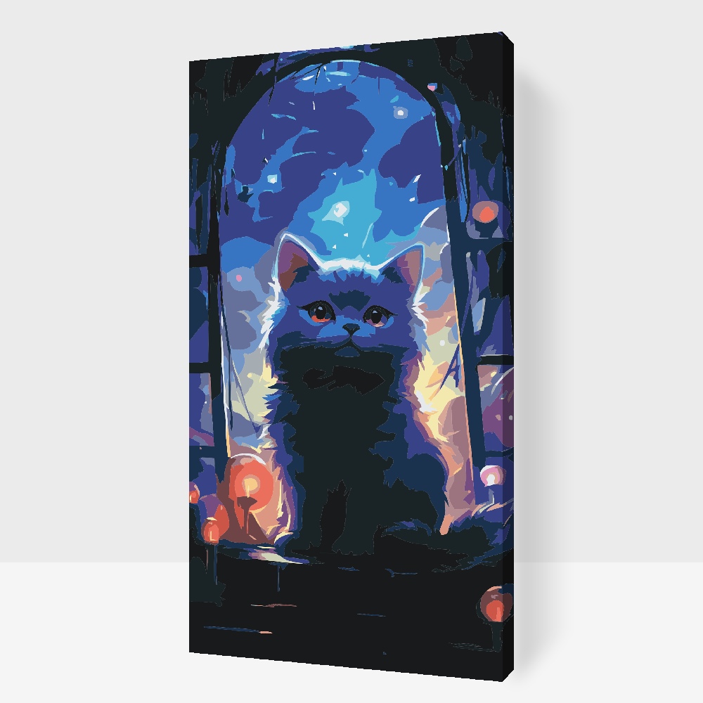 Paint by number - Kat i vinduet