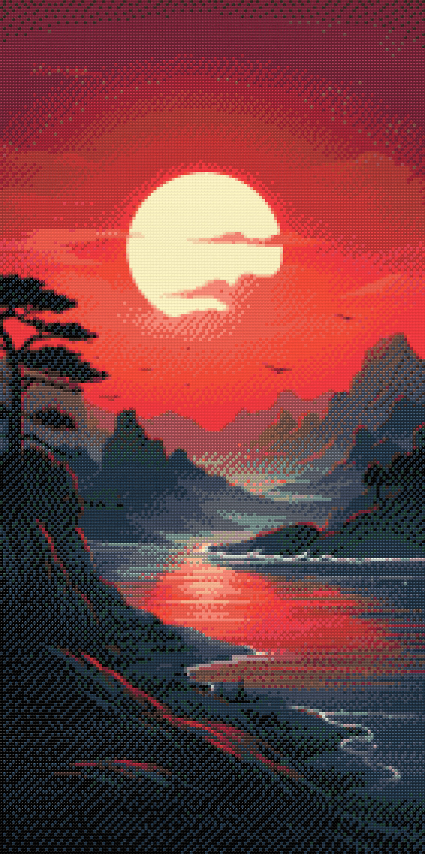 Diamond Paint - Rød solnedgang