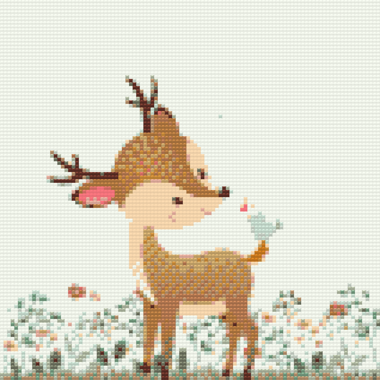 Diamond Paint - Fawn med en birdie
