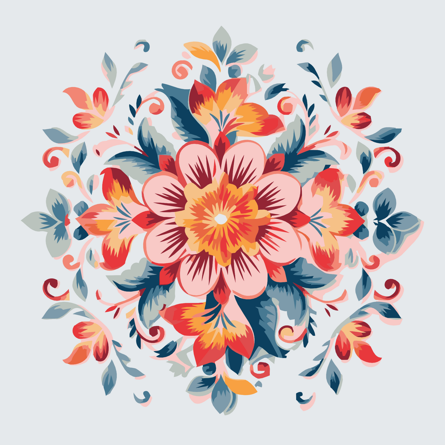 Paint by number - Blomstermønster