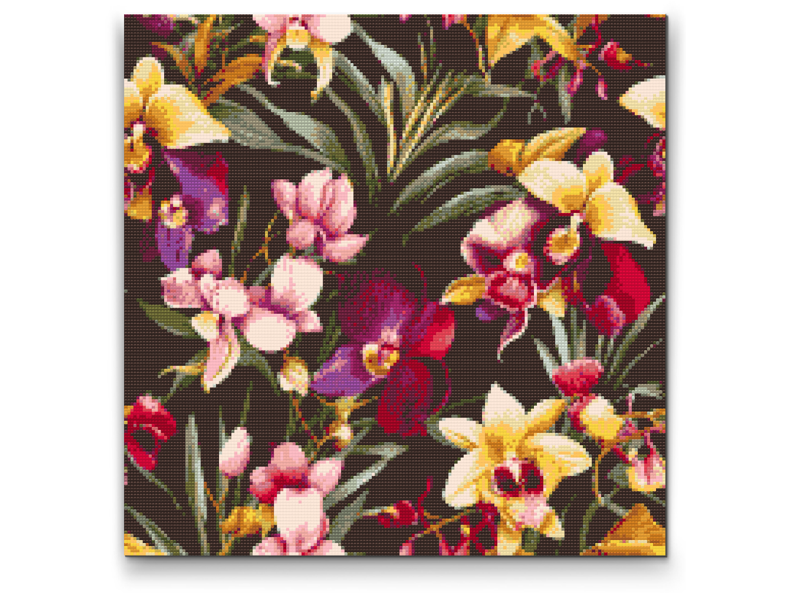 Diamond Paint - Blomsterbaggrund - orkideer