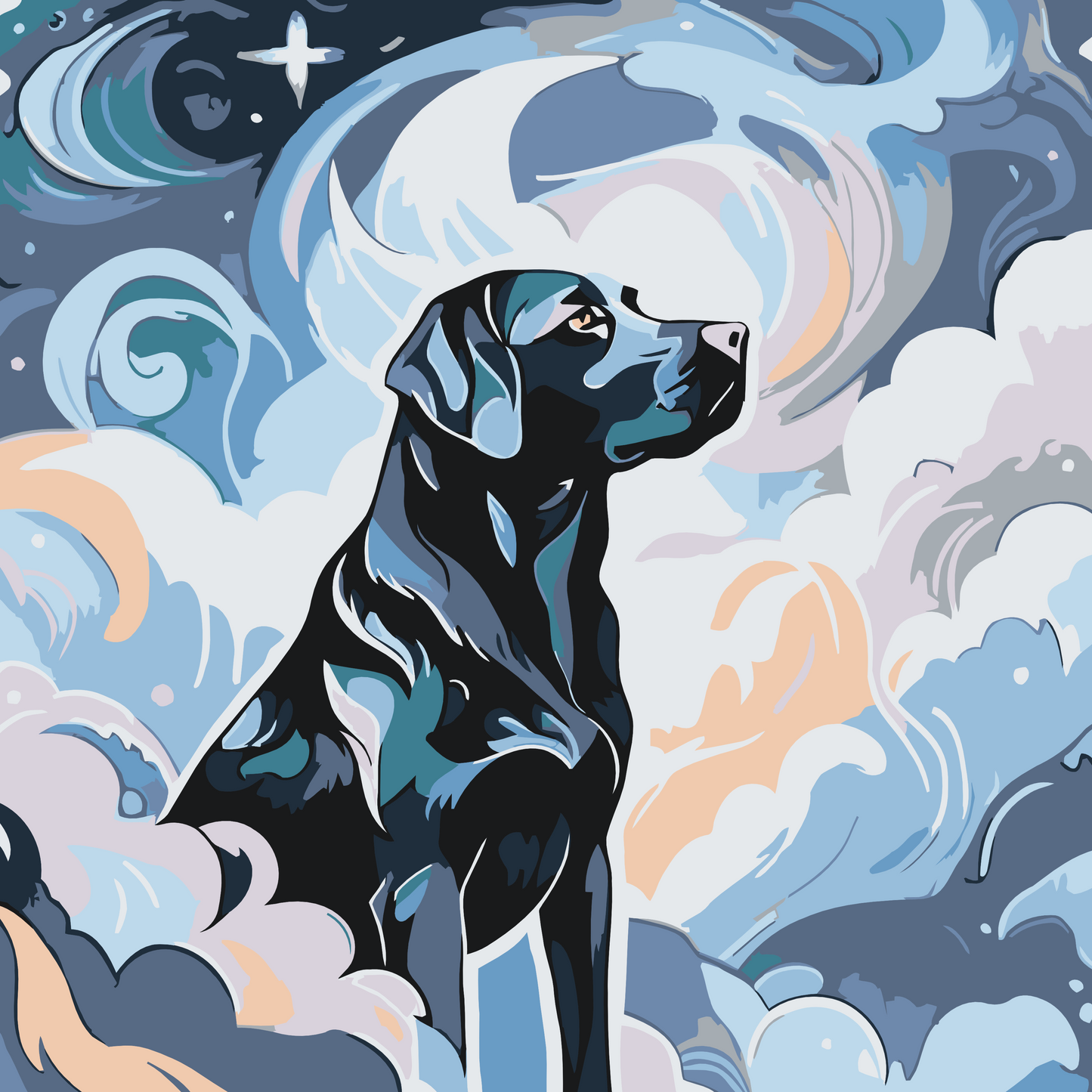 Paint by number - Blå labrador