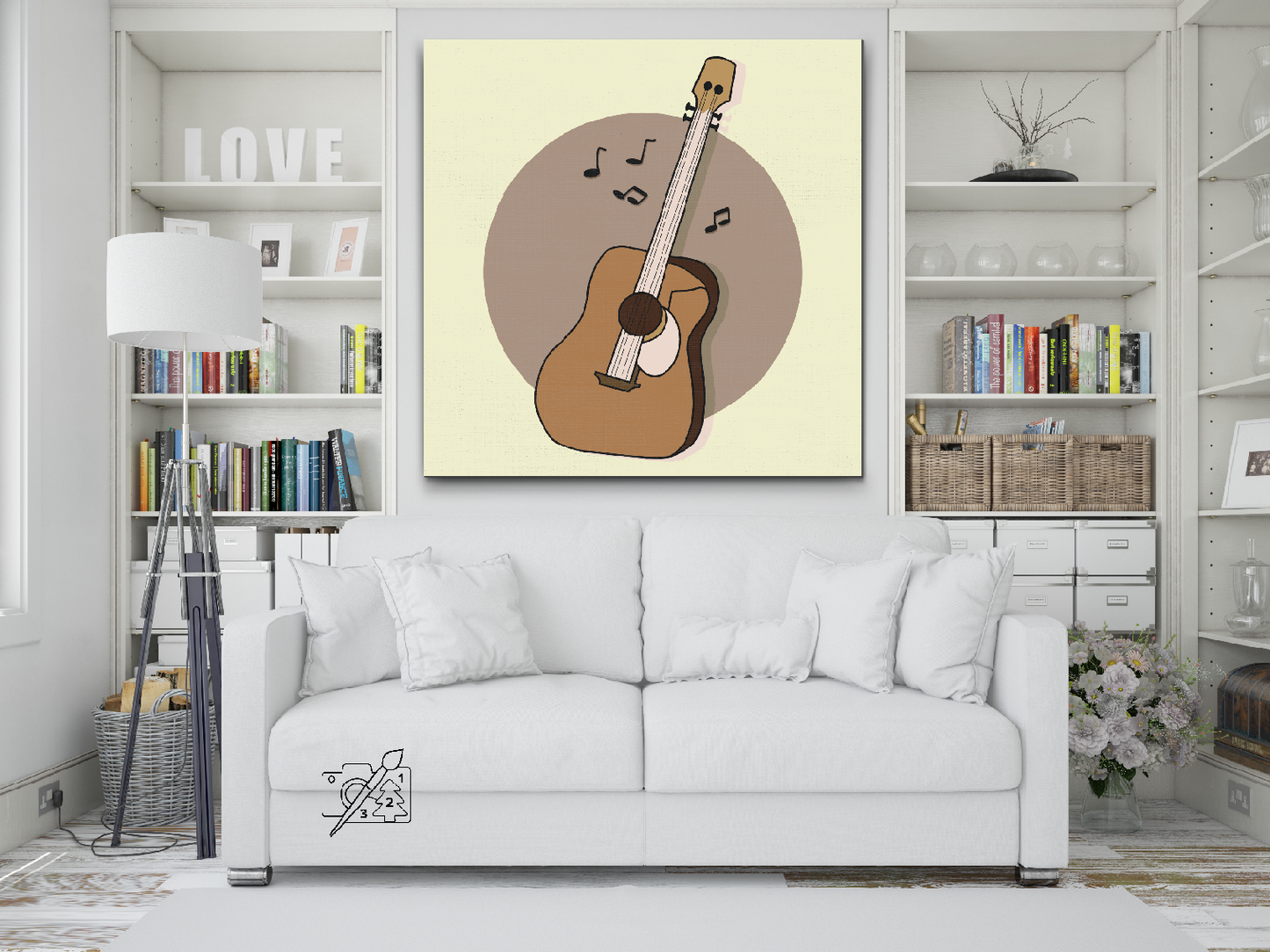 Paint by number - Brun guitar