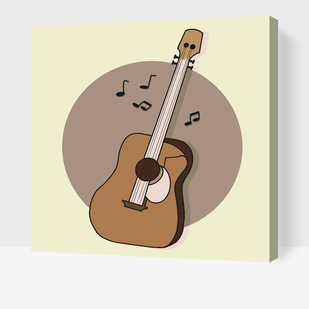 Paint by number - Brun guitar
