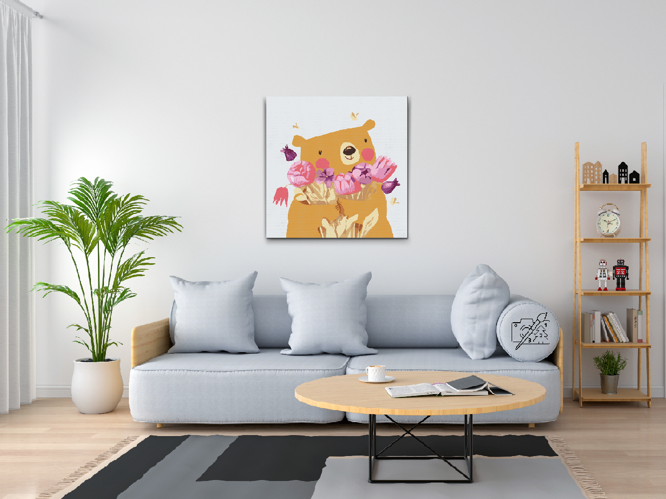 Paint by number - Bær med en buket