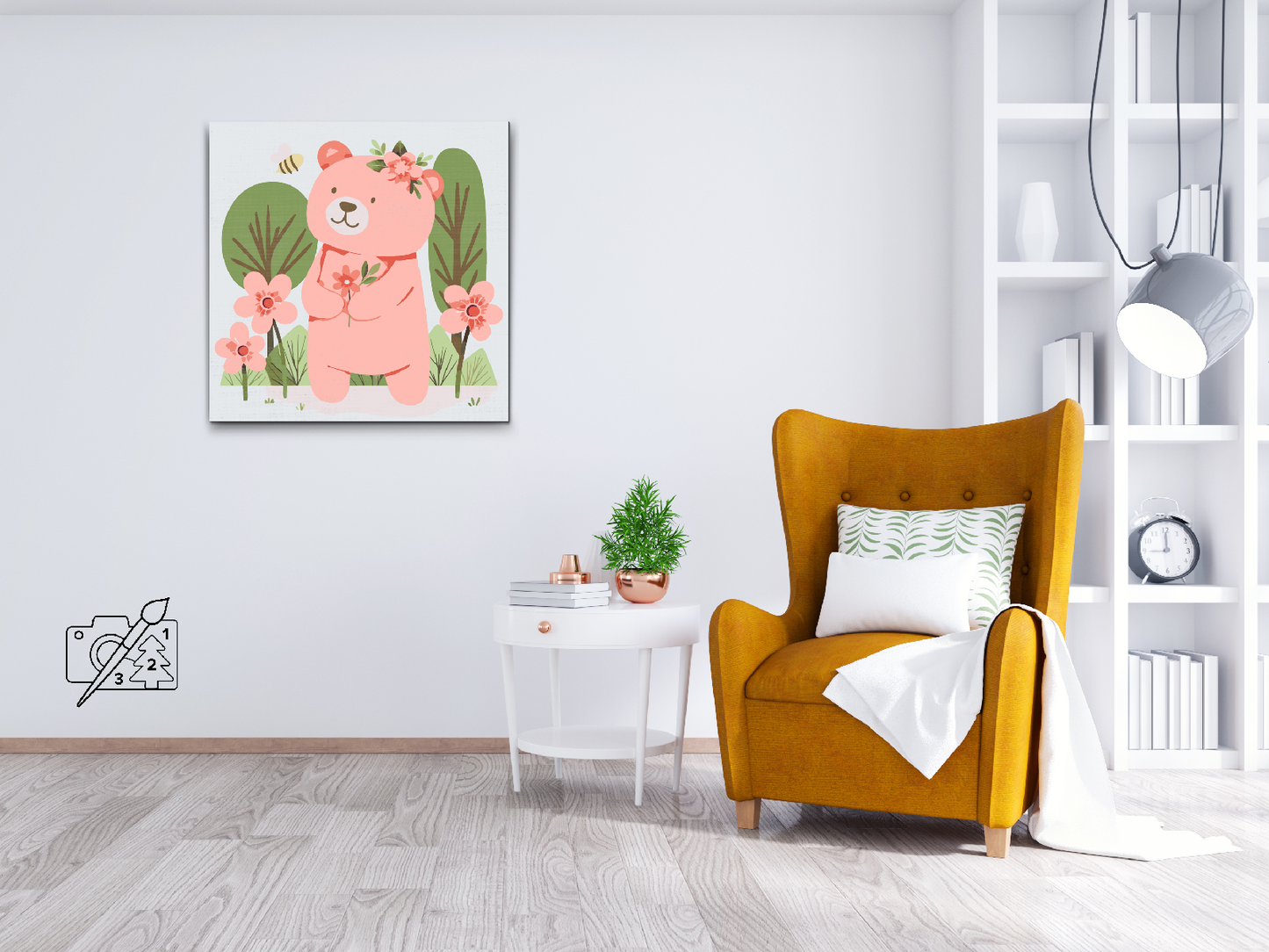 Paint by number - Bjørnen og en bi