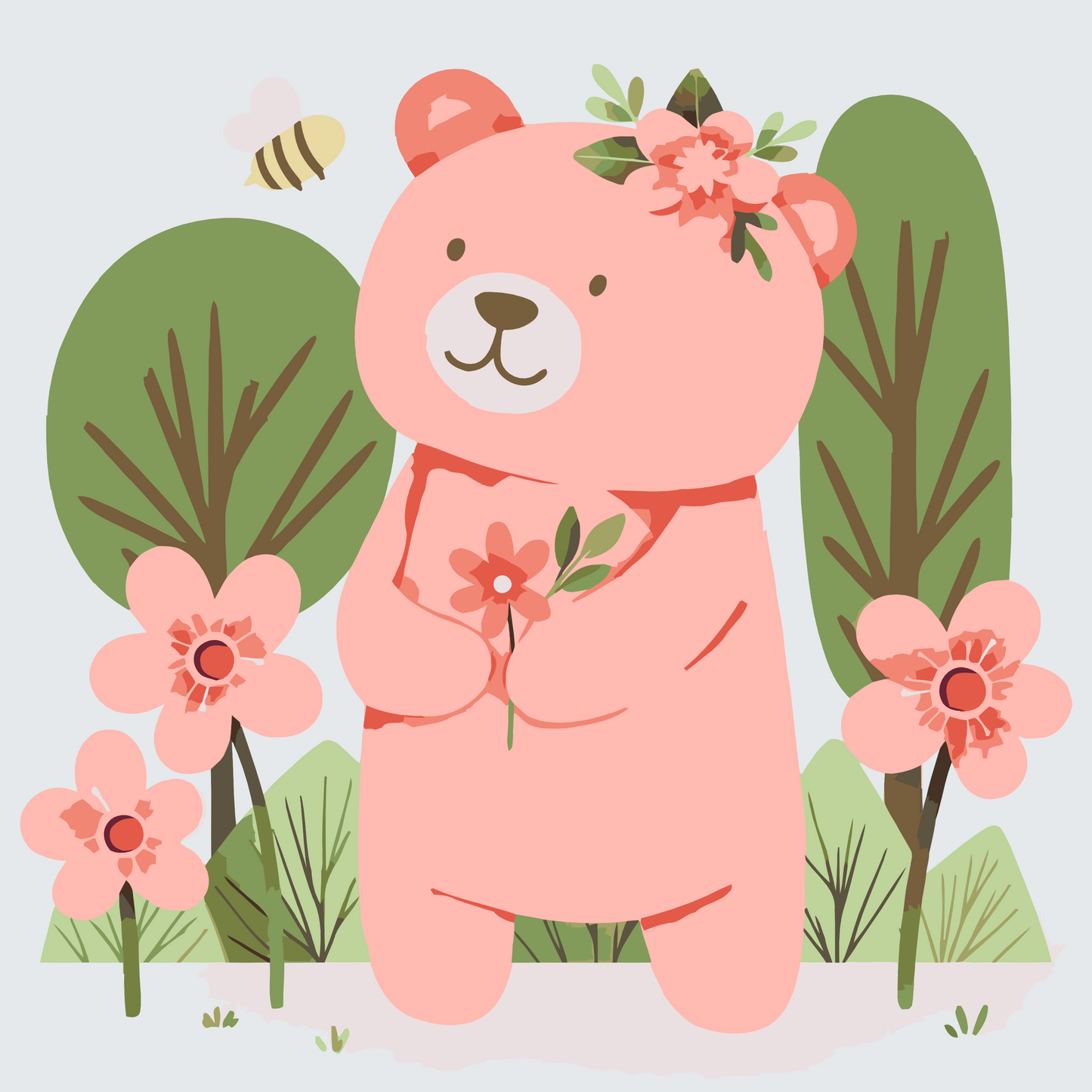 Paint by number - Bjørnen og en bi