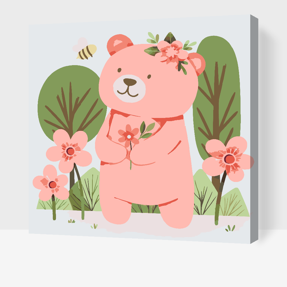 Paint by number - Bjørnen og en bi