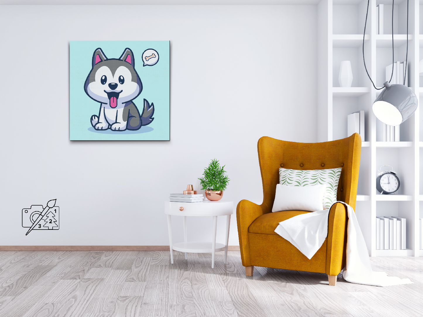 Paint by number - En lille husky