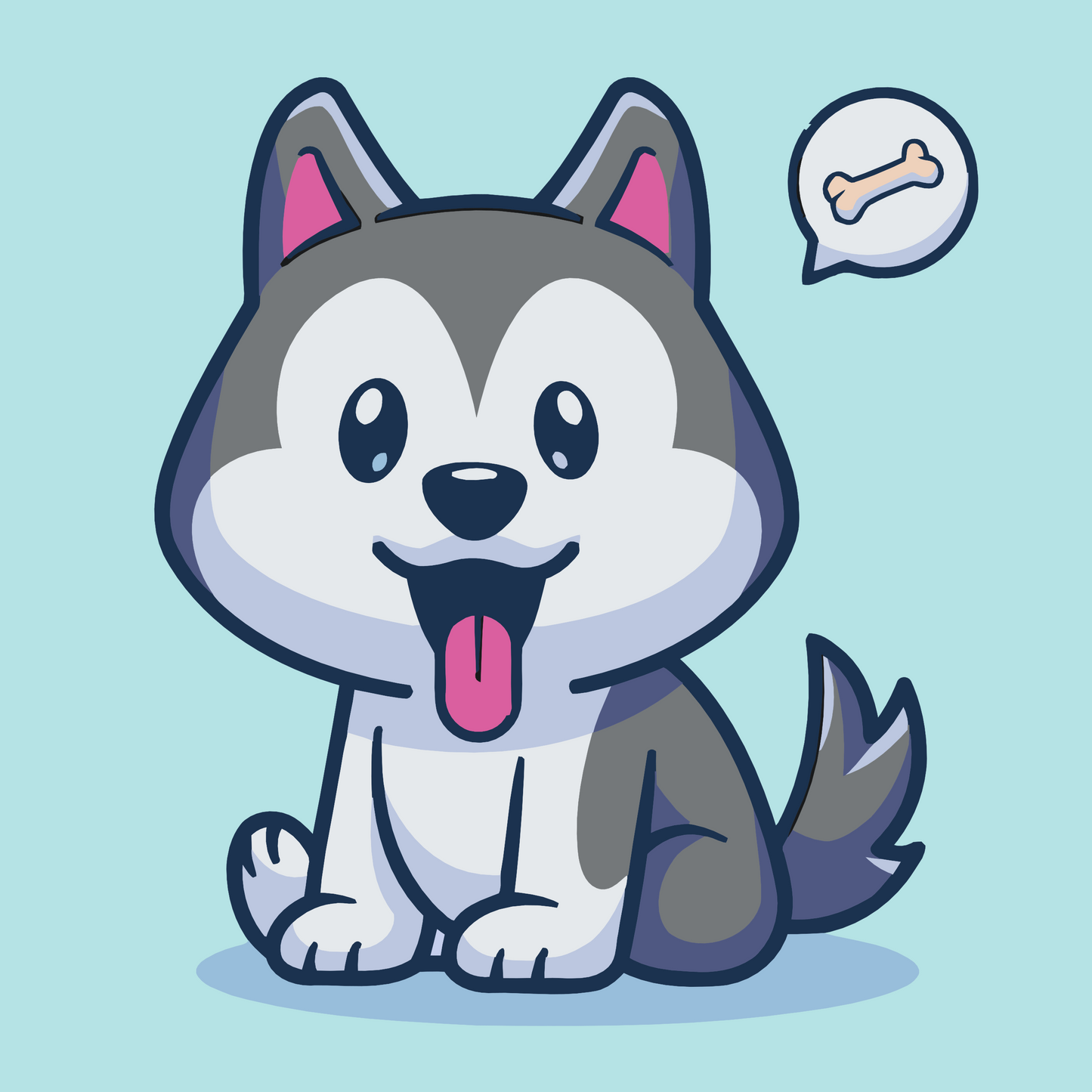 Paint by number - En lille husky