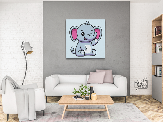 Paint by number - Lille elefantkalv