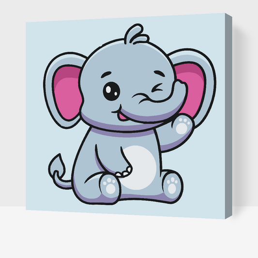 Paint by number - Lille elefantkalv