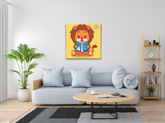 Paint by number - Løveunge med en bog