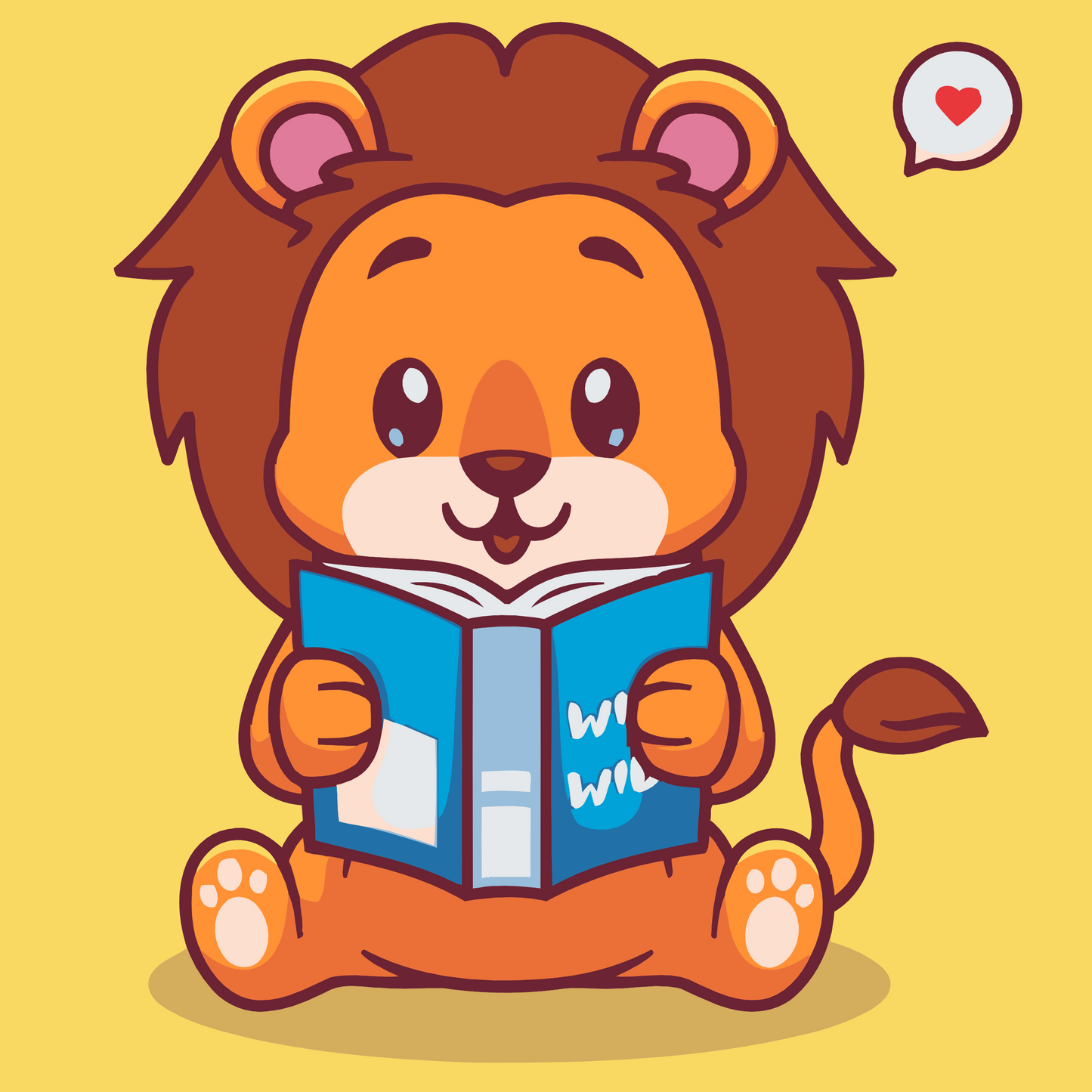 Paint by number - Løveunge med en bog