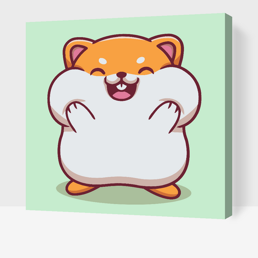 Paint by number - Hamster med proppede kinder