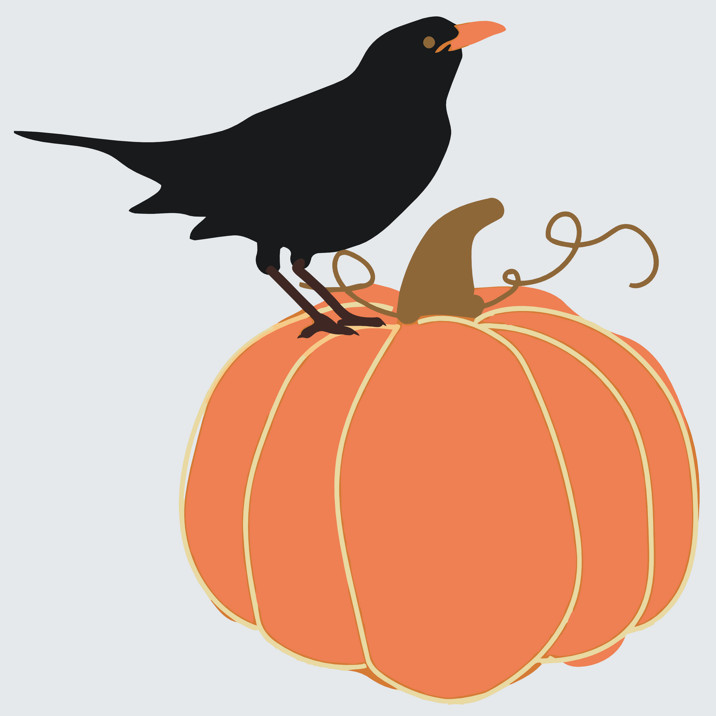 Paint by number - Ravn på et græskar