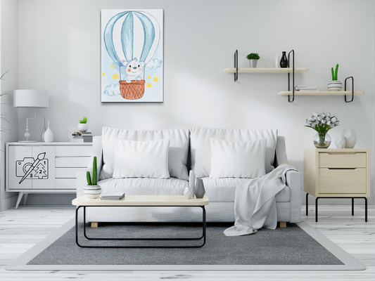 Paint by number - Teddybjørn i en varmluftsballon