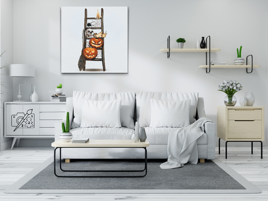 Paint by number - Halloween på en stige