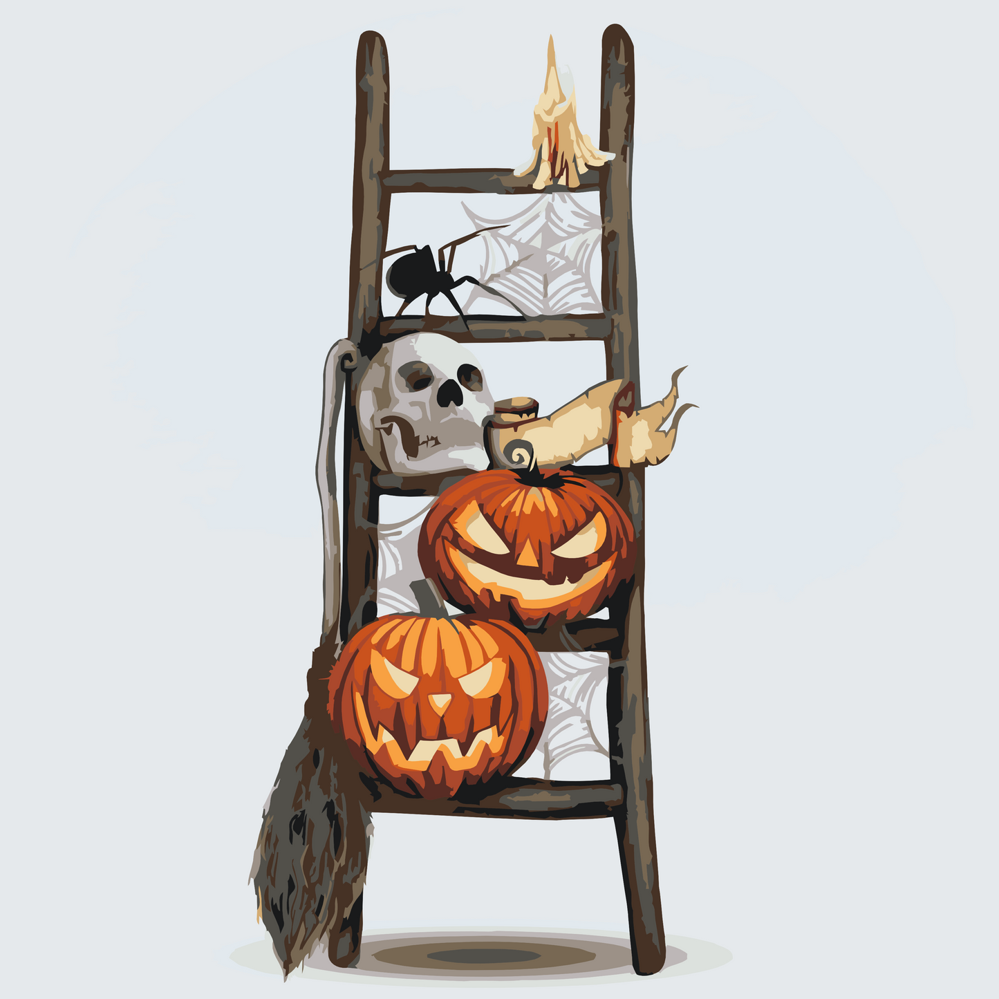 Paint by number - Halloween på en stige