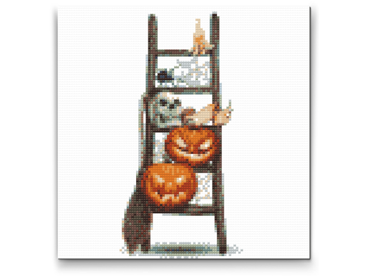 Diamond Paint - Halloween på en stige
