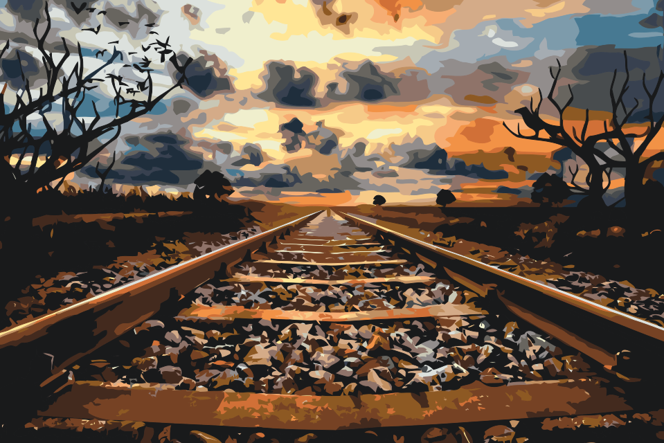 Paint by number - Jernbanespor