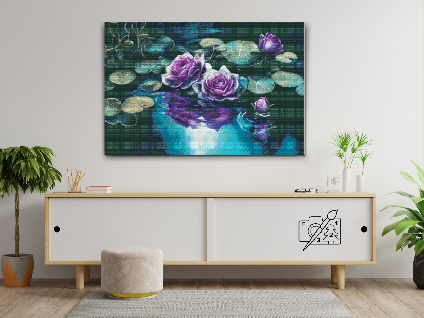 Diamond Paint - Vandliljer i dammen