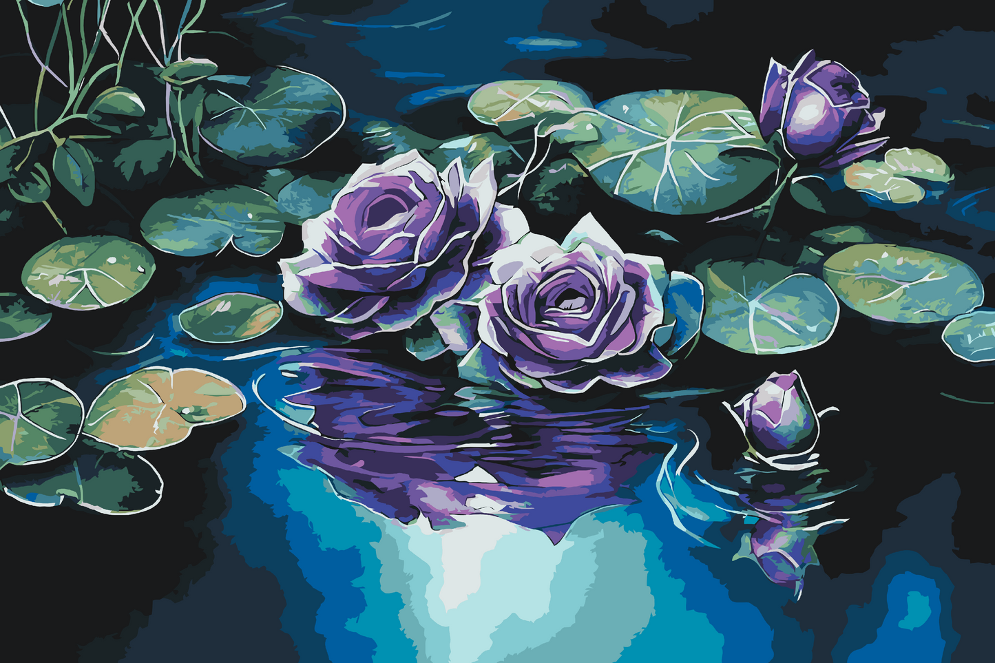 Paint by number - Vandliljer i dammen