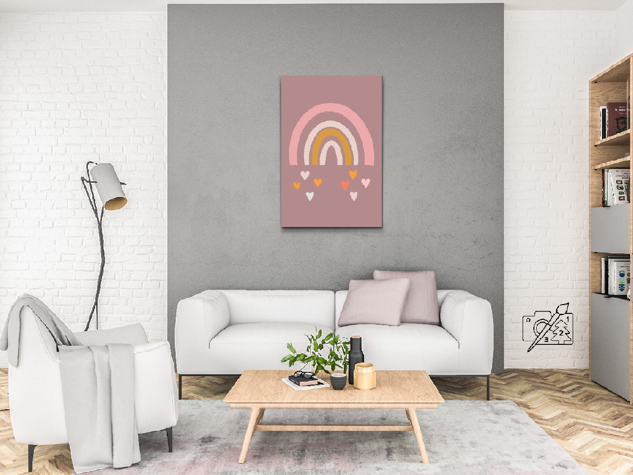 Paint by number - Regnbuen af hjerter