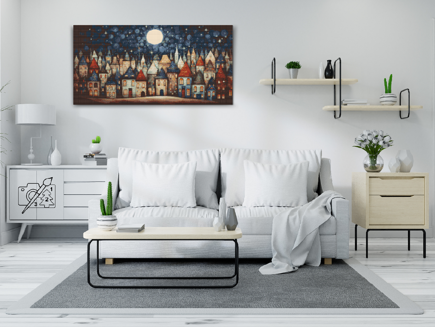 Diamond Paint - Små huse om natten