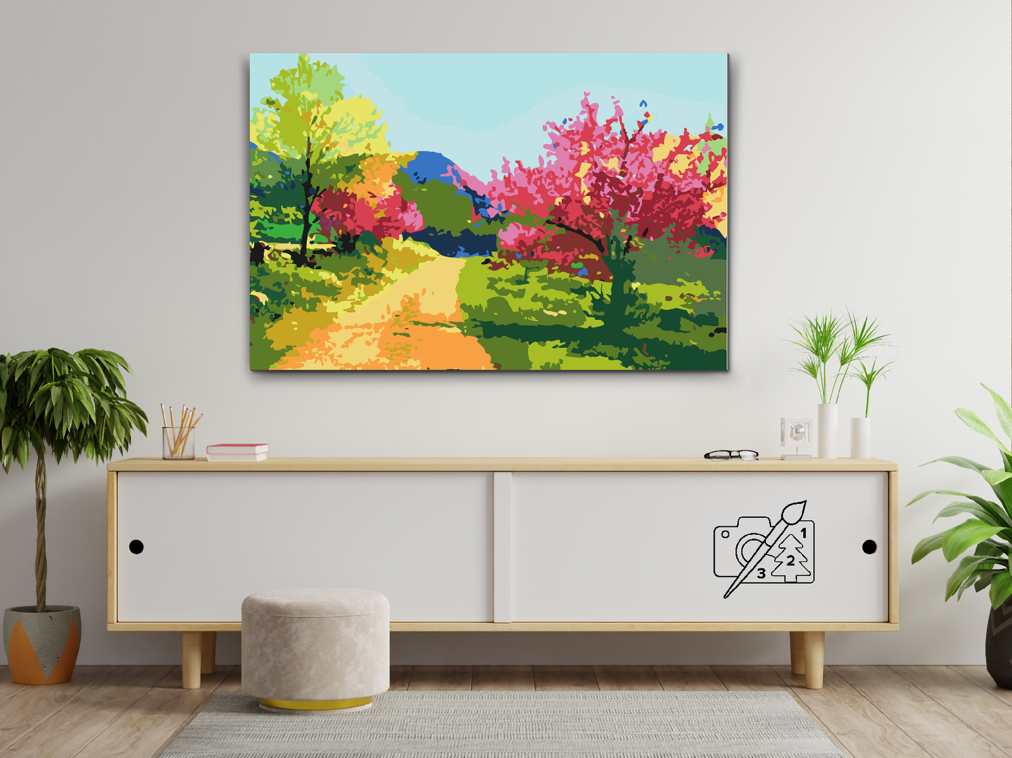 Paint by number - Farverigt landskab