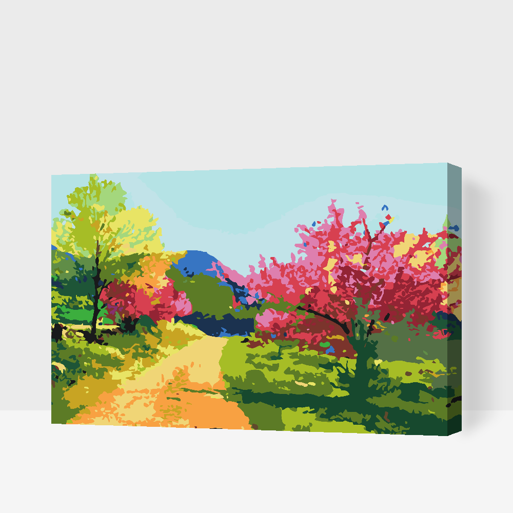 Paint by number - Farverigt landskab