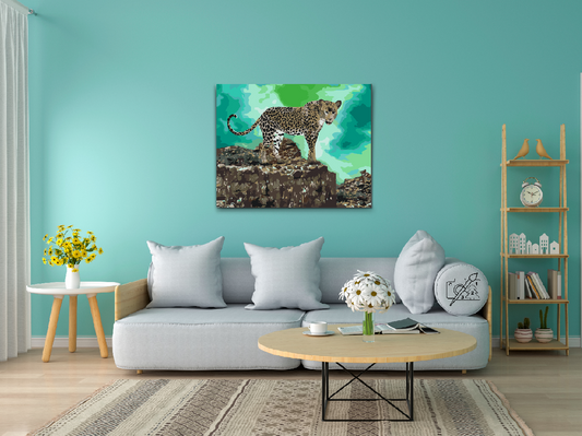 Paint by number - Leopard lurer efter bytte