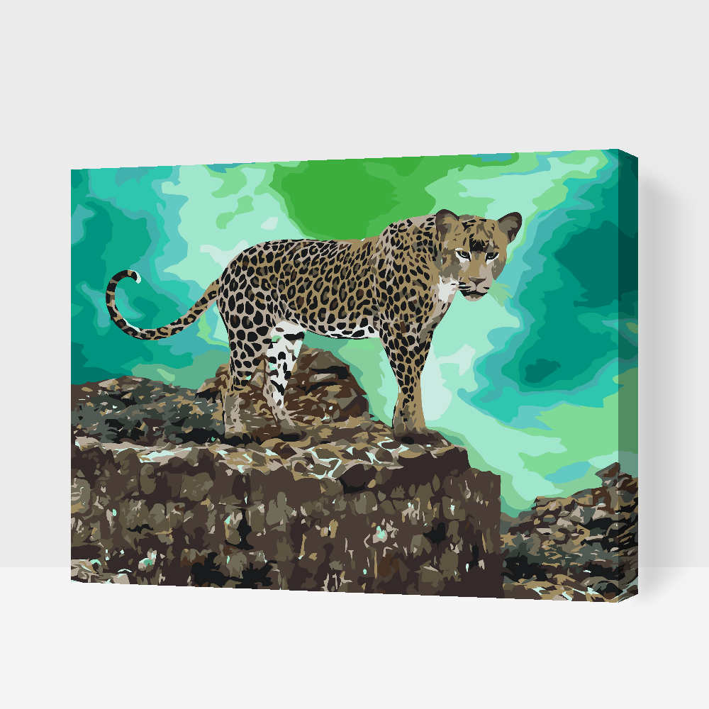 Paint by number - Leopard lurer efter bytte