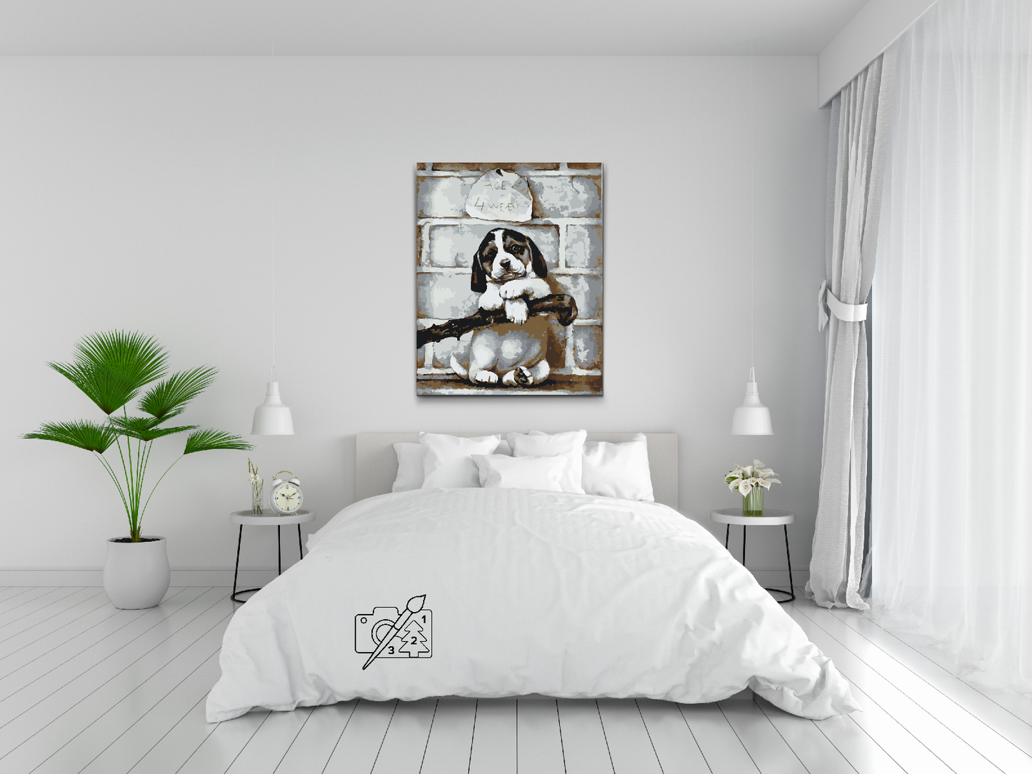 Paint by number - 4 uger gammel hvalp