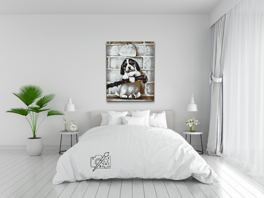 Paint by number - 4 uger gammel hvalp