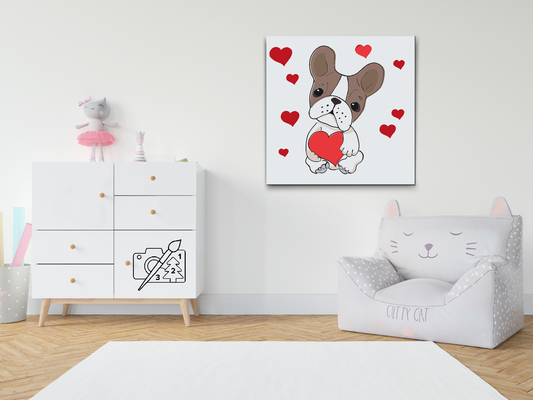 Paint by number - Hund med hjerter