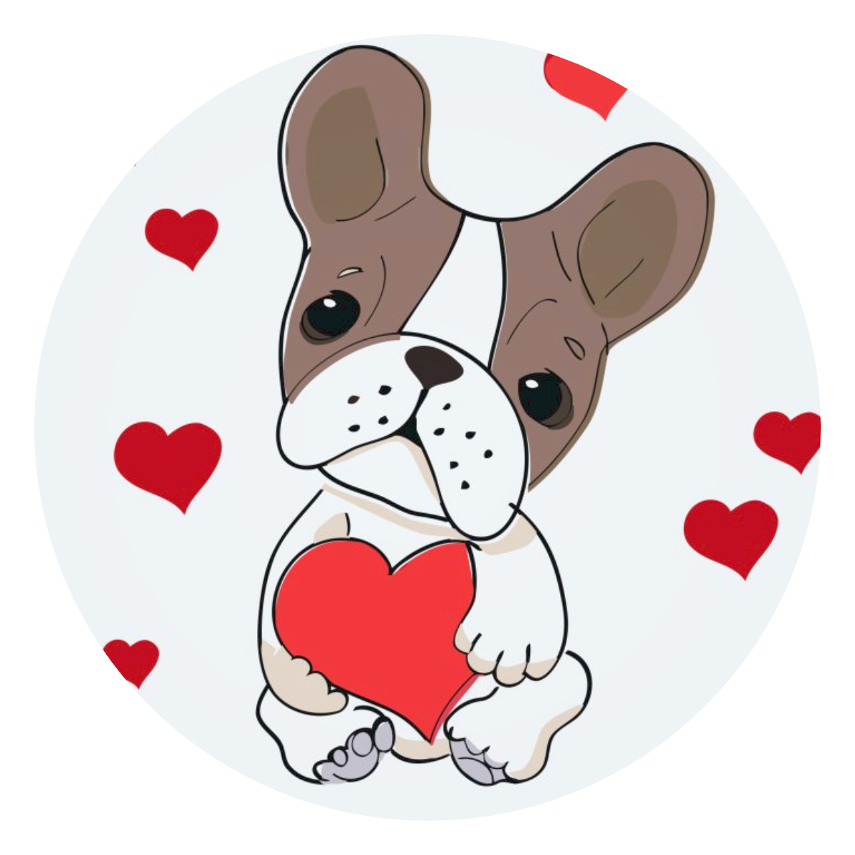 Paint by number - Hund med hjerter