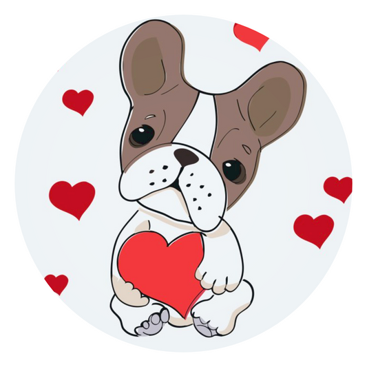 Paint by number - Hund med hjerter